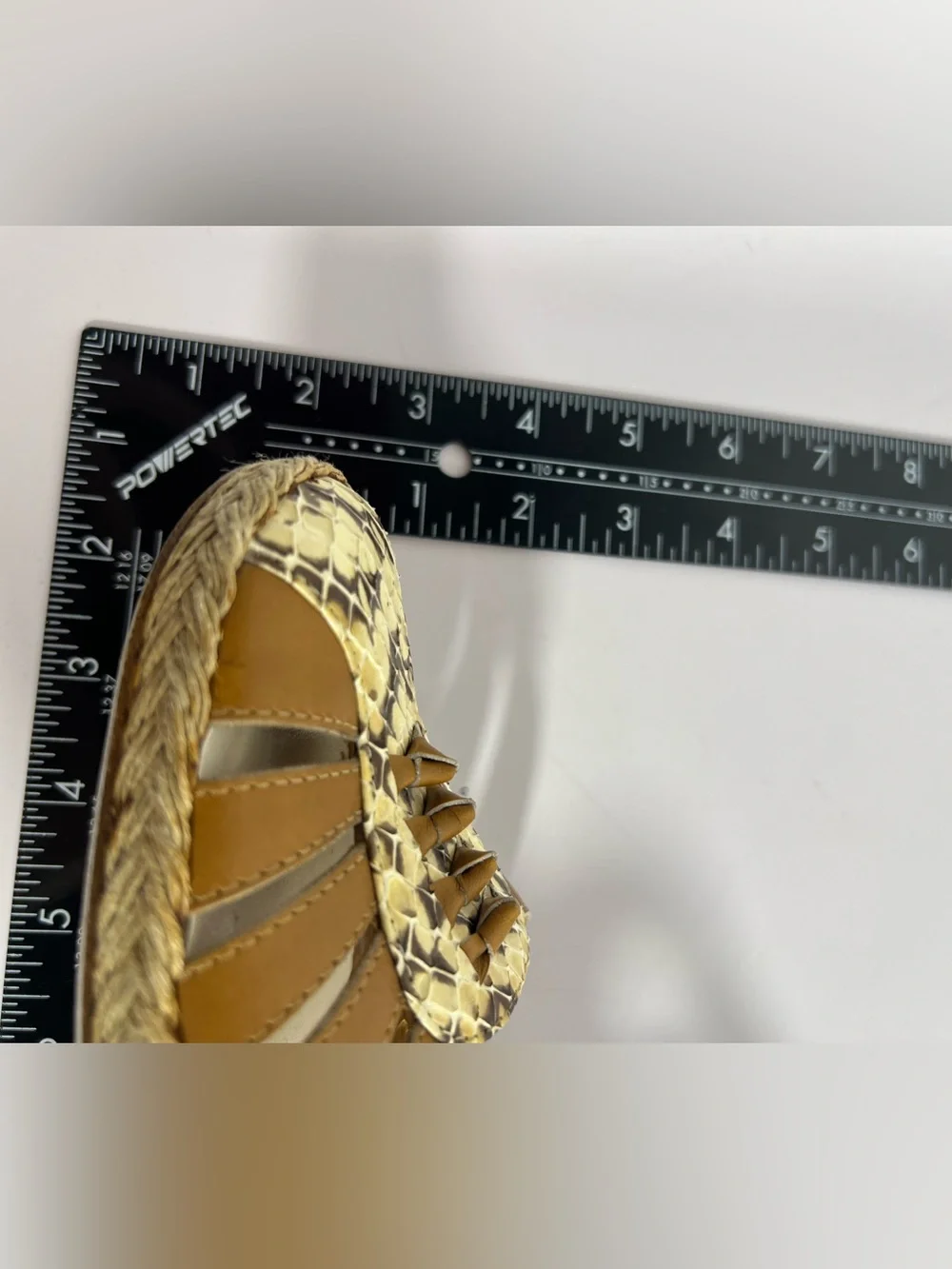 7051: Salvatore Ferragamo Python Leather Espadrille Wedges Size 9C